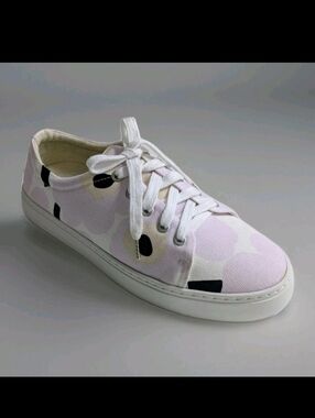 Marimekko Drutha Mini Unikko Floral Low Top Sneakers Off White Lilac Sz 10 EUC